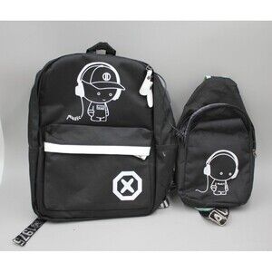 QTY:2 Kinouchi Limited Edition Black White Backpack & Sling Pack (minor damage)